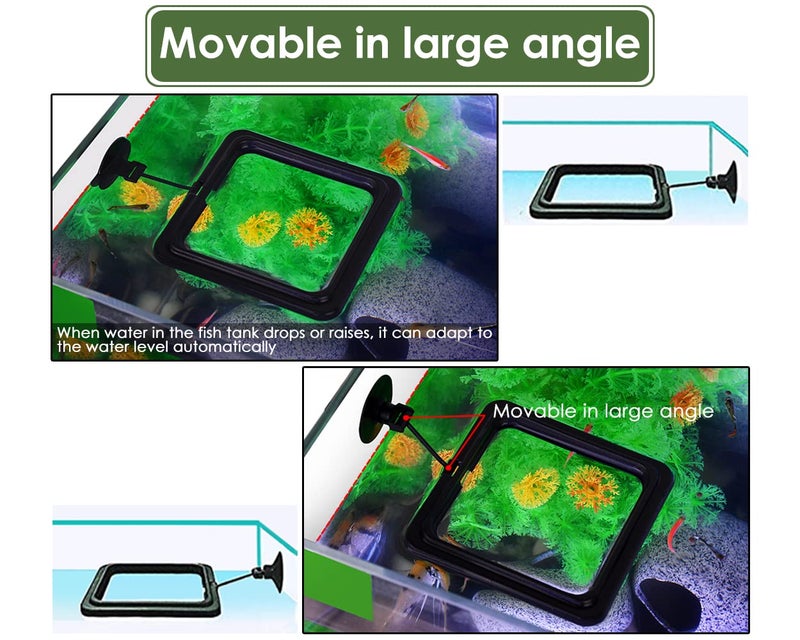 DS.DISTINCTIVE STYLE DS. DISTINCTIVE STYLE Fish Feeding Ring 2 Pieces Aquarium and Tank Floating Rings Food Feeders with Suction Cup(Black) - Image 5